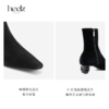 heelz设计师手工鞋履 ｜H灯笼跟弹力羊翻反毛瘦瘦靴 4.5公分 商品缩略图3