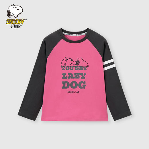 【130-165】【史努比】女童春秋款双条插袖长袖T恤 商品图4