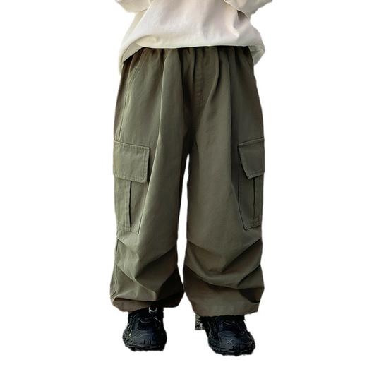 艾摩贝贝儿童束脚工装裤长裤2024秋男童水洗全棉直筒长裤中小大童 商品图4