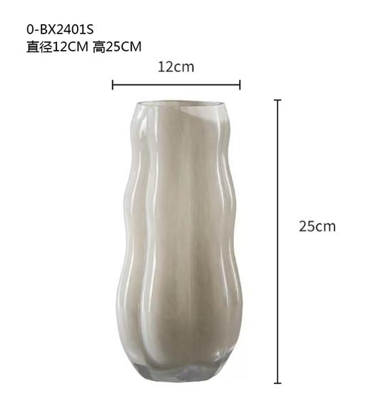 现代乳白色不规则玻璃花瓶摆件简约 商品图11