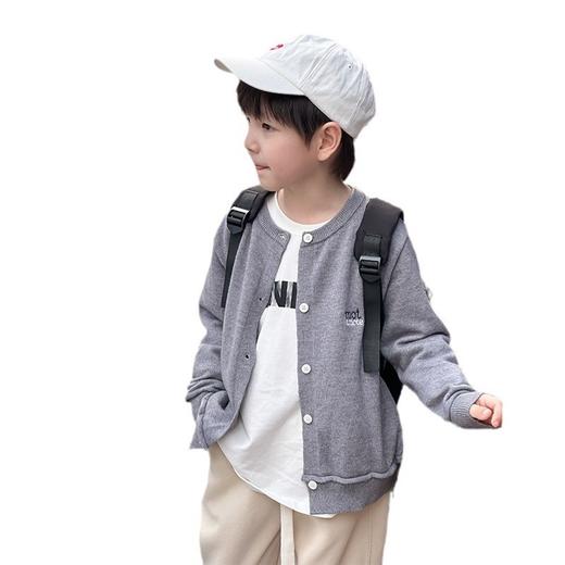 艾摩贝贝儿童气质兔绒毛衣开衫2024秋中小大男女童刺绣针织衫外套 商品图4