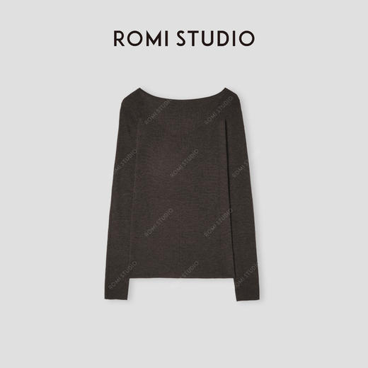 ROMI STUDIO “轻盈姿态” 14针100%羊毛扬子纱针织长袖T恤432TP012 商品图1