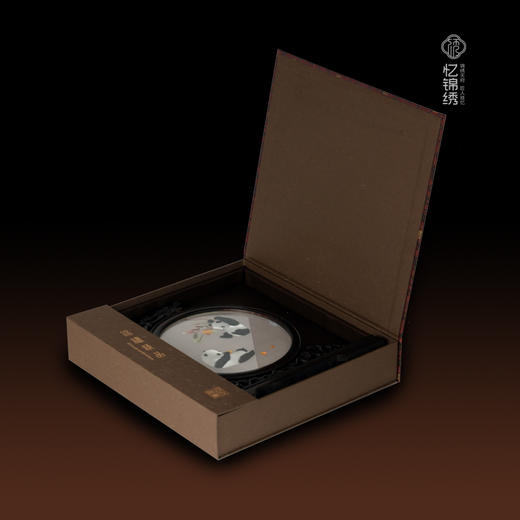 蜀绣柿柿如意双熊猫非遗手工工艺 商品图3