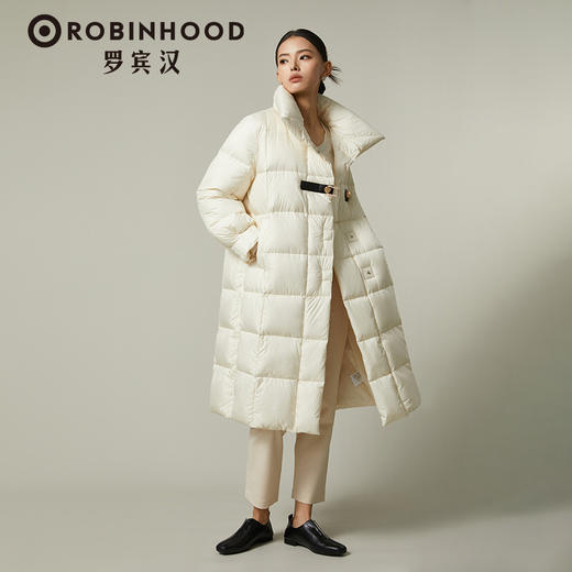 罗宾汉云感泡芙长款羽绒服过膝秋冬女士立领-R238Y6980 商品图0