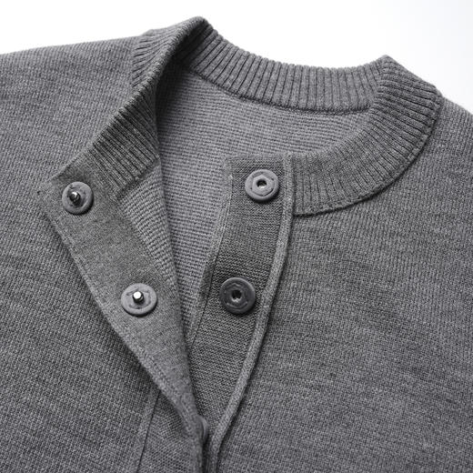 ROMI STUDIO“感知秋意”12s巴素兰绵羊毛混纺珠地针织开衫442W9099 商品图3