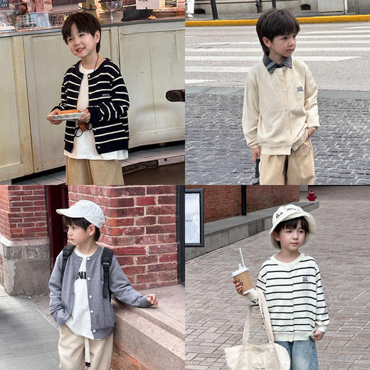 艾摩贝贝儿童气质兔绒毛衣开衫2024秋中小大男女童刺绣针织衫外套 商品图0