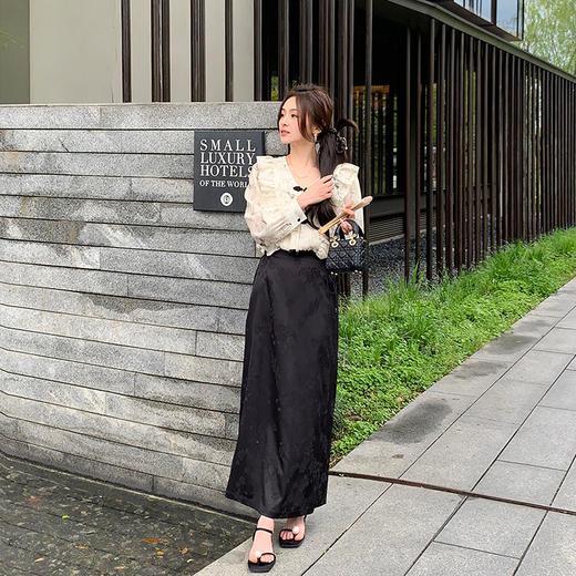 金蘑菇菇 兰亭序·水墨/轻国风 水墨晕染 花边领新中式衬衫 商品图4