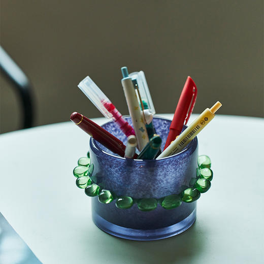 碧轩彩色花边直筒圆柱花瓶轻奢高级感香薰玻璃器皿软装居家台面瓶 商品图11