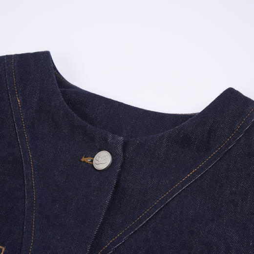 NEELLY纳俪2024秋季商场同款全棉圆领牛仔夹克外套女新款通勤上衣N24082C01111 商品图1