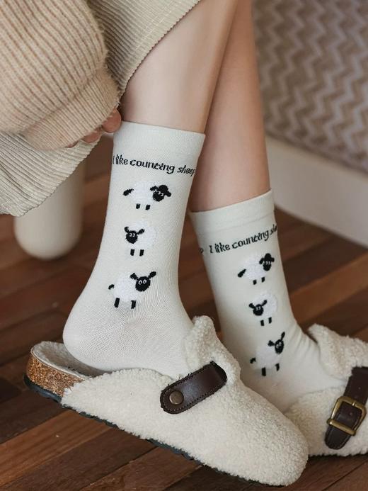 <曾小咸推荐> 卡通小羊羔中筒袜  商品图2