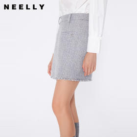 NEELLY纳俪2024秋商场同款a字包臀裙女新款小个子显瘦半身裙短裙N24083E01149