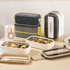 2023新款日式饭盒学生上班族专用餐盒便携分格便当盒可微波炉加热 商品缩略图1