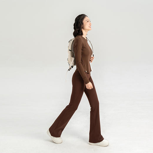 【高弹软糯棉针织】圆领修身螺纹上衣打底衫 运动休闲套头长袖 商品图7