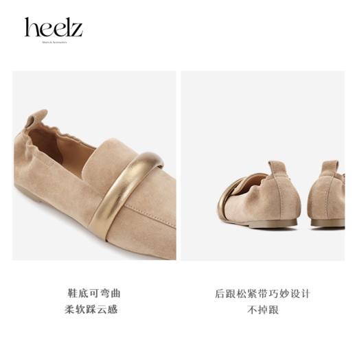heelz设计师手工鞋履 ｜绵柔条带羊皮芭蕾乐福鞋1公分 商品图3