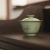 赋山叙 |石青花卉葵口盖碗 商品缩略图0