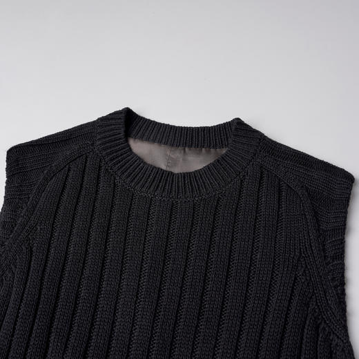 ROMI STUDIO “法式优雅” 5针100%有机棉弹力坑条无袖马甲431J9163 商品图2