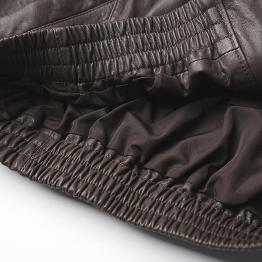 ROMI STUDIO“棕标甄选”全植鞣超薄羊皮哑光雾面立领皮衣 24AWW041 商品图4