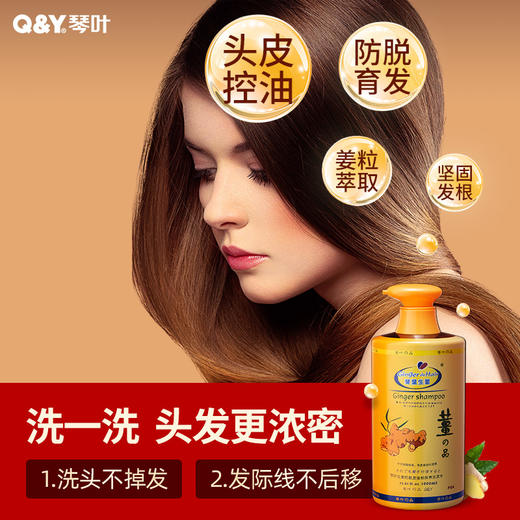 【香港琴叶Q&Y 生姜洗发水】防脱发固发增发 控油 蓬松 去屑 止痒 老人小孩孕妇可用 商品图0