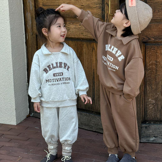 【儿童秋装休闲运动套装】女童2024新款春秋季韩版宝宝男童卫衣两件套 商品图2