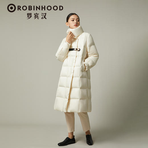 罗宾汉云感泡芙长款羽绒服过膝秋冬女士立领-R238Y6980 商品图1