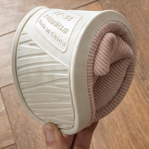 新款日式棉拖鞋秋冬季 日系保暖棉拖鞋 家用室内男女情侣加绒防滑月子拖鞋 商品图3