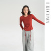 【高弹软糯棉针织】圆领修身螺纹上衣打底衫 运动休闲套头长袖 商品缩略图0