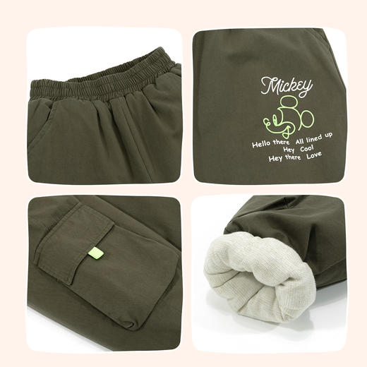  迪士尼男宝宝秋冬款夹棉保暖长裤ZD4DK018 商品图4