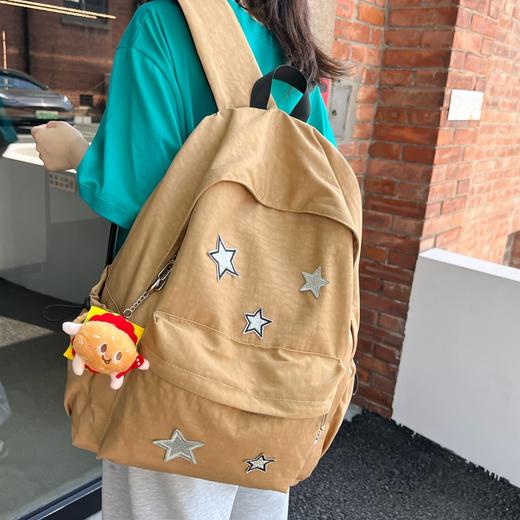 五角星书包女 大学生小众少女背包 ins百搭简约大容量双肩包  开学季新款书包 商品图0