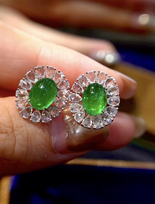 2.95ct 祖母绿耳钉 商品图4