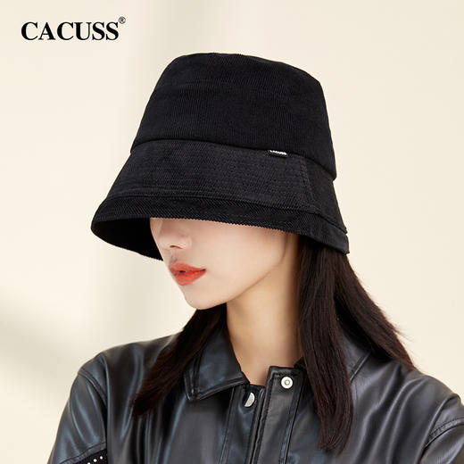 【cacuss帽】CACUSS帽子女秋冬百搭渔夫帽灯芯绒保暖水桶帽显脸小遮阳帽大头围PM166 商品图0