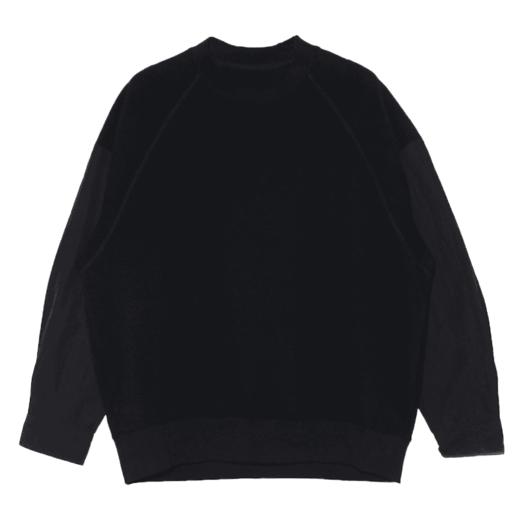 WY213衬衫袖拼接设计圆领卫衣男女宽松套头潮流情侣长袖上衣简 商品图0