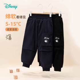  迪士尼男宝宝秋冬款夹棉保暖长裤ZD4DK020