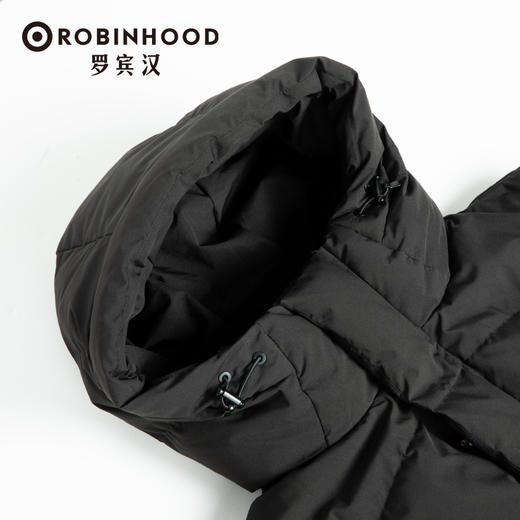 【大朵鸭绒 版形时尚 防泼防油防污 】罗宾汉墨雪三防男女长款羽绒服防泼防油防污 （R041Y7007） 商品图3