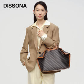 【2F】DISSONA迪桑娜折耳包女包老花单肩包幸运锦囊2024款老花色手提包托特包 棕色 - 大号