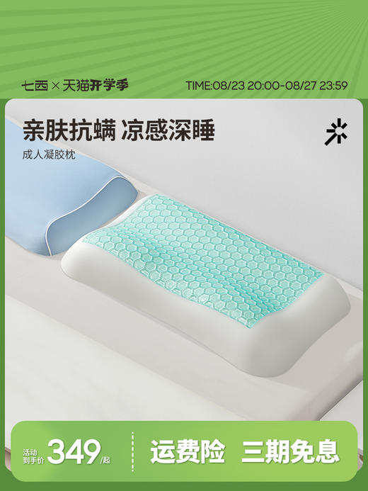 七西7C枕头夏季凝胶枕恒温退热枕记忆棉抗菌防螨枕芯护颈椎助睡眠 成人款 商品图0