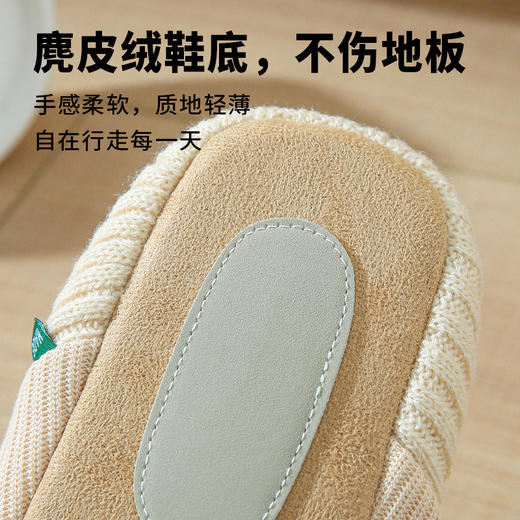 秋冬二用包跟月子棉拖鞋女静音木地板软底鹿皮绒底保暖拖鞋男情侣 商品图3