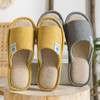 批发夏季开口室内亚麻居家女士地板软底防滑情侣棉麻家用男凉拖鞋 商品缩略图3