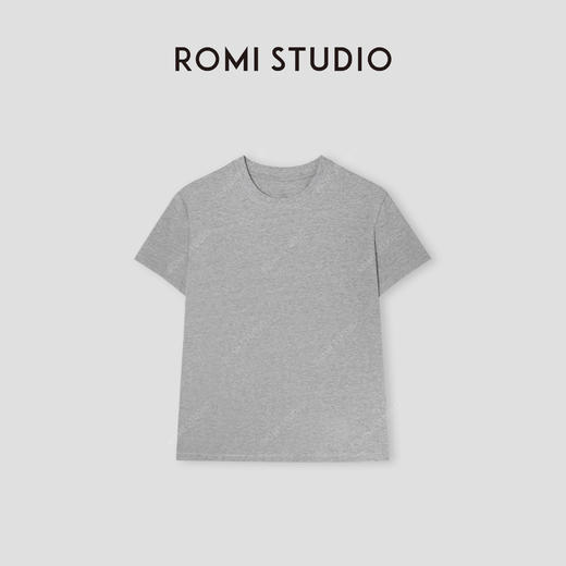 ROMI STUDIO“肤感至上”100%棉圆领三针四线哈梭线短袖T恤421T3104 商品图2