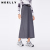 NEELLY纳俪2024秋商场同气质通勤半身裙中长款腰带后开叉女新款N24083E01148 商品缩略图0