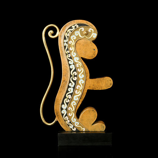 宇达青铜摆件 十二生肖猴《瑞猴》创意装饰 家居工艺摆件  高30.5cm 商品图3