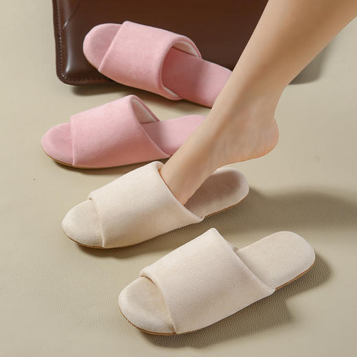 春夏季日式居家情侣拖鞋 居室内男女士无声家用软底拖鞋 开口防滑地板月子棉拖鞋 商品图2