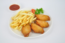 薯条鸡翅拼盘（4只）