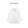 COCO ZONE 新款长袖隐藏式拉链收腰系绳立领衬衣 23C29148 商品缩略图0
