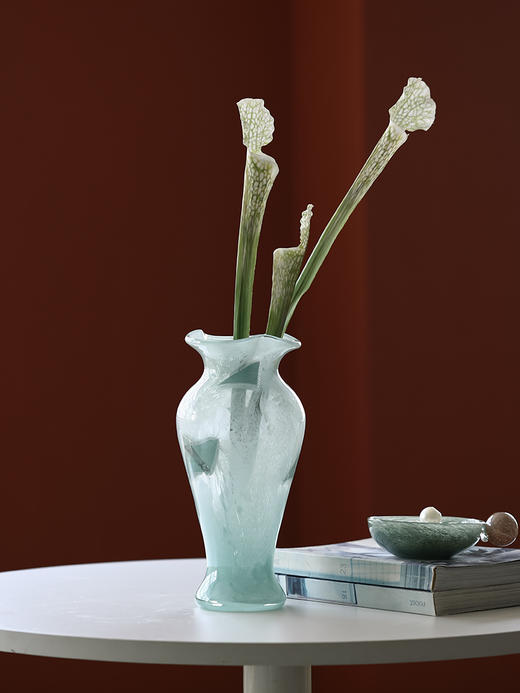 法式中古风芬顿蓝色不规则磁粉花瓶 ins中国风鲜花餐桌电视柜装饰 商品图3