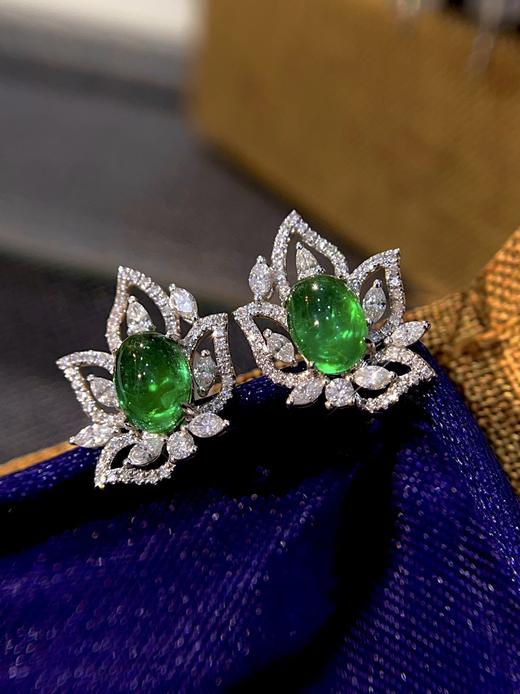 2.10ct 祖母绿耳钉 商品图1