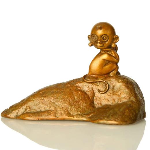 宇达青铜摆件 十二生肖猴《灵猴镇纸》创意装饰 家居工艺摆件  高6.8cm 商品图1