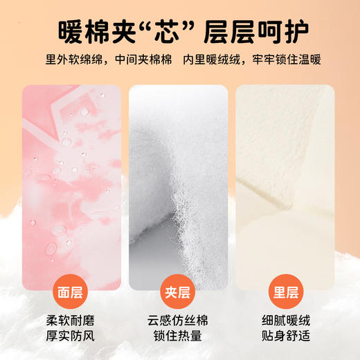 迪士尼童装女童夹棉加绒外套2024秋冬米妮休闲保暖棉服连帽棉袄ZD4DS015 商品图4