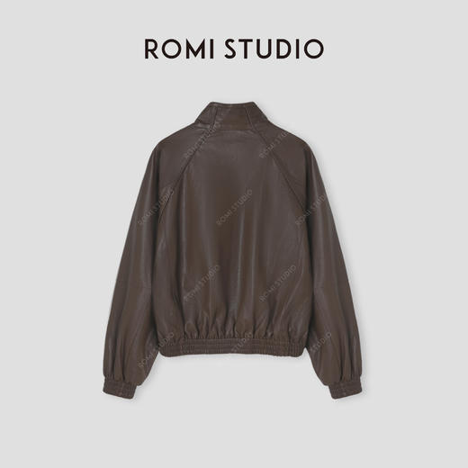 ROMI STUDIO“棕标甄选”全植鞣超薄羊皮哑光雾面立领皮衣 24AWW041 商品图1