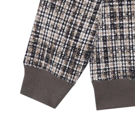 WY221秋季新款上衣潮流小香风格纹圆领卫衣百搭宽松 商品图4