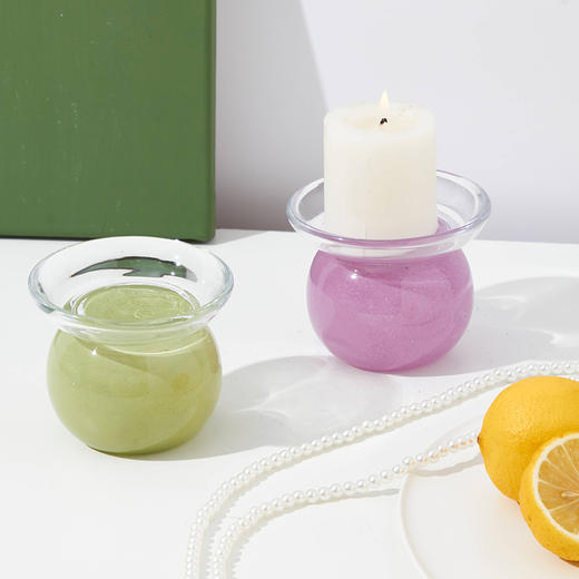 磁粉彩色烛台小花插蜡杯工艺品摆件 商品图7